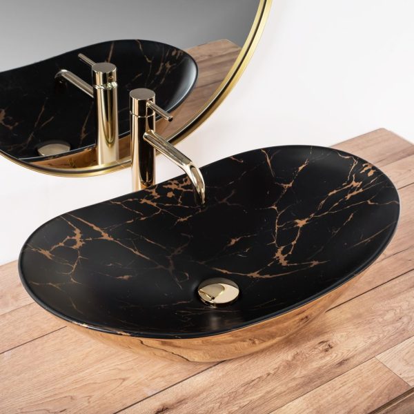 Lavoar de blat Rea REA Royal In Black Marble Gold