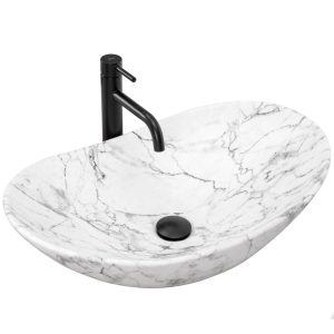 Lavoar pe blat Rea Royal 60 Statuario Marble Matt