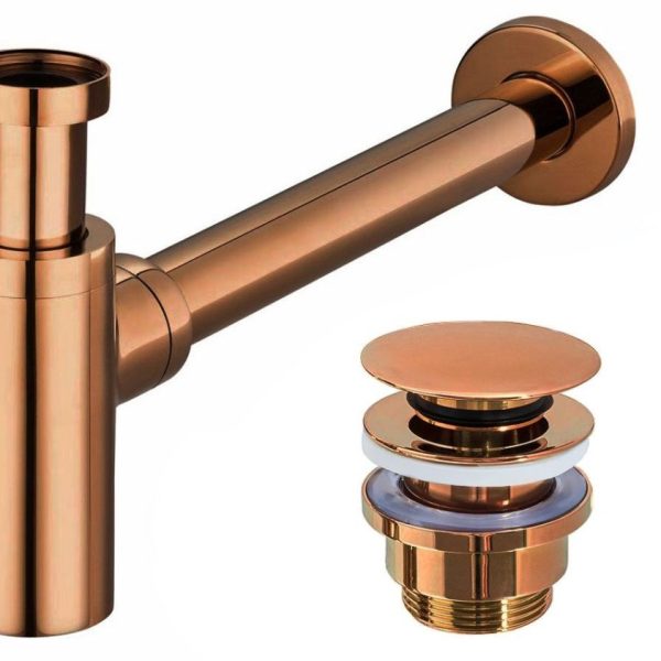 Sifon lavoar universal Copper + dop tip Click-Clack