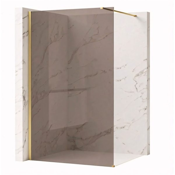 Paravan de dus Rea Flexi Brown / Brush Gold 120