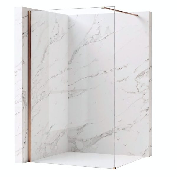 Paravan de dus Rea Flexi Transparent / Brush Copper 140