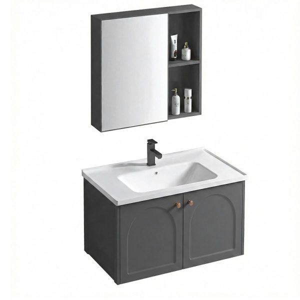 Set mobilier de baie cu lavoar Denver 60cm Grey