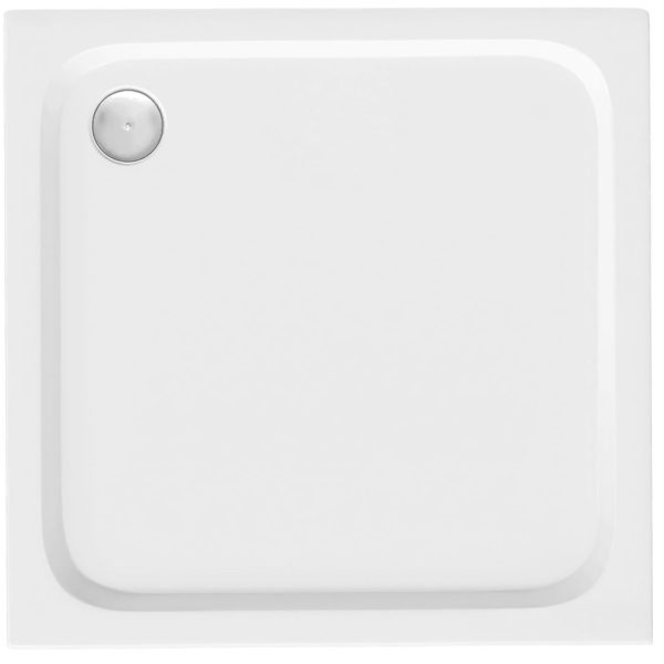 Cada pentru dus din acril Rea Belmond White 90x90 Chrome