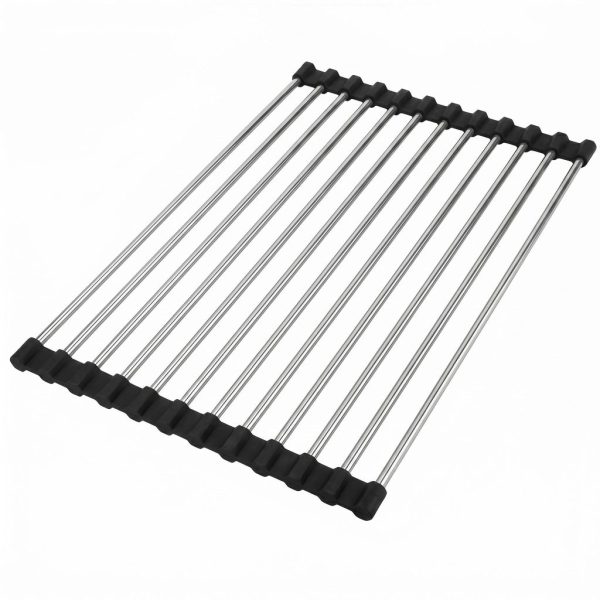 Suport rulabil pentru scurgerea vaselor pe chiuvetă REA P12298 Black
