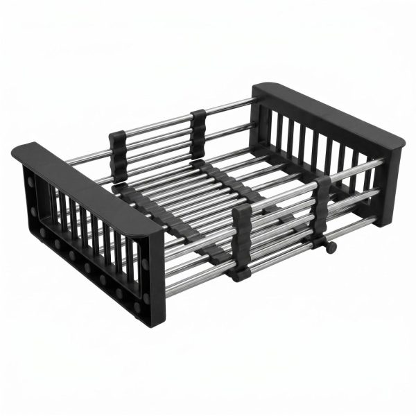 Suport telescopic pentru scurgerea vaselor pe chiuvetă REA P14487 Black