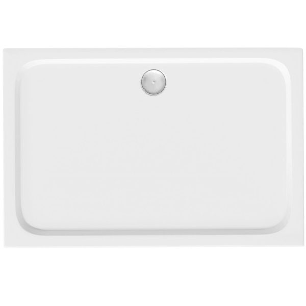 Cada pentru dus din acril Rea Belmond White 80x100 Chrome